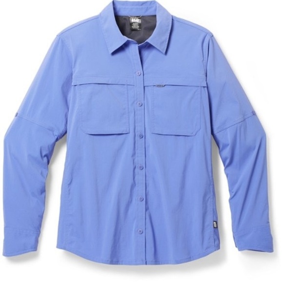 REI Co-op  Sahara Long-Sleeve Solid Shirt - Women's in purple grey size medium - Picture 1 of 10